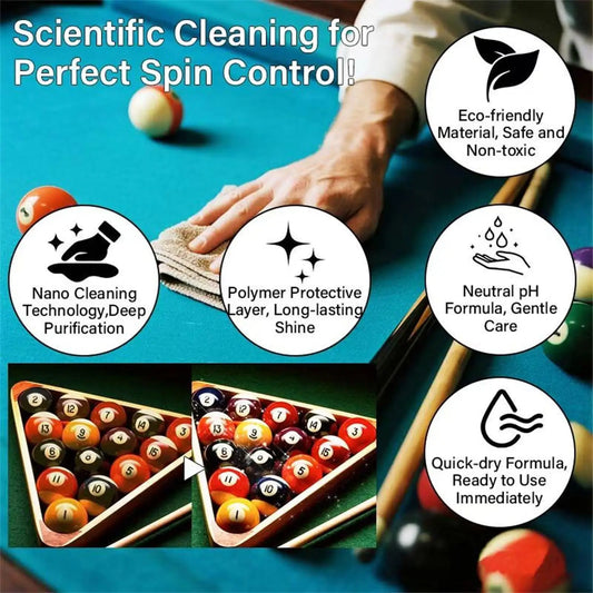 100ml Billiard Ball Cleaner Pool Table Cleaning Mist With Towel Billiard Ball Polishing Spray For Clean Polishes Home Club Use